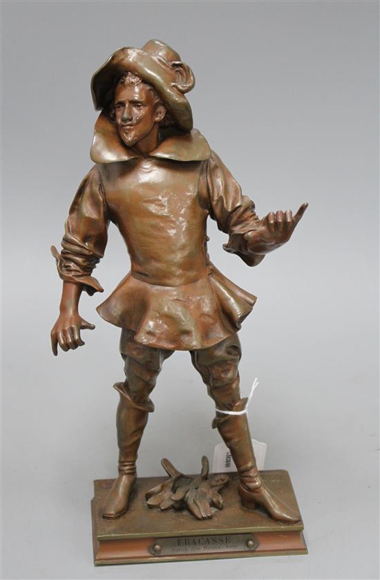 Vital Cormes. A bronze figure of Fracasse, signed in the bronze, height 34cm